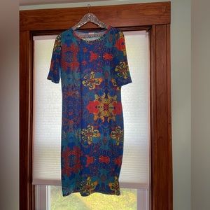 Lularoe Julia xl blue pencil dress firm on price